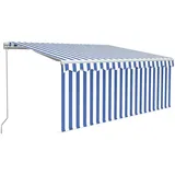 vidaXL Gelenkarmmarkise 300 x 250 cm blau/weiß inkl. Volant