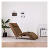 vidaXL Chaiselongue mit Massagefunktion Kunstleder 64 x 73 x 93 cm Braun mit Kissen
