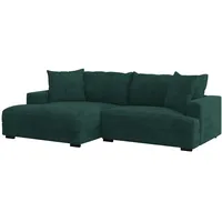 P & B Ecksofa, Dunkelgrün, Textil, L-Form, 265x180 cm, Made in Europe, Wohnzimmer, Sofas & Couches, Wohnlandschaften, Ecksofas