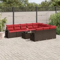 vidaXL Gartensofa-Set 11-tlg. braun