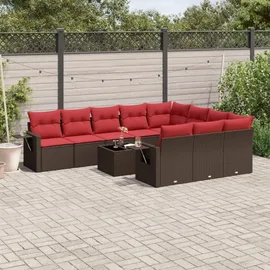 vidaXL Gartensofa-Set 11-tlg. braun