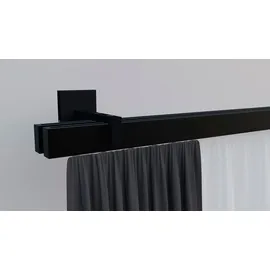 INDEKO Gardinenstange INDEKO "Bern", schwarz, L:430cm, Aluminium, Gardinenstangen, Innenlauf Komplett-Set inkl. Gleitern und Montagematerial