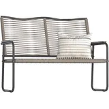 Yodolla Gartenbank Aus Pe-rattan, Wetterfeste 2-sitzer Rattan-loveseat Mit Rückenlehne Und Armlehnen, Beige