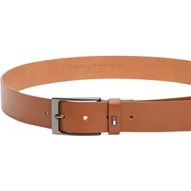 Tommy Hilfiger Ledergürtel TOMMY HILFIGER "LAYTON 3.5 cm breit", Damen, Gr. 110, braun (cognac), Rindsleder, unifarben, Gürtel Ledergürtel, Metallpatch, Einfachdornschließe