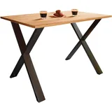 VCM XonaX Esstisch 140x50 Eiche Nachbildung, schwarz. - Braun