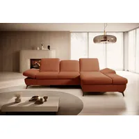 Goldstoff Ecksofa mit Schlaffunktion und Bettkasten - L-Form Sofa Beige/Grau, 1 Teile, Modernes Schlafsofa mit Sofakissen - Premium Couch Cord & L-Form