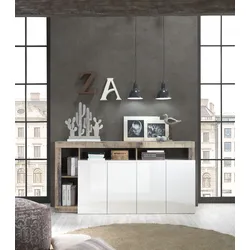 Sideboard INOSIGN "Hamburg", braun (weiß, pero), B:184cm H:93cm T:42cm, Sideboards, Breite 184 cm