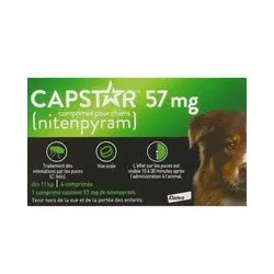 Capstar 57 mg, Comprimé antiparasitaire externe pour chien, bt 6 Comprimé(S) pc(s)
