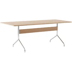 &Tradition Pavilion AV19 Esstisch, 200 x 90 cm, chrom / eiche klar lackiert