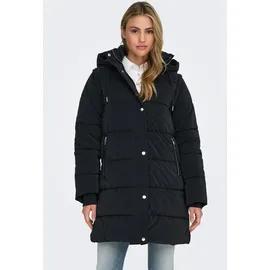 Only "ONLDIXIE LIFE 2IN1 PUFFER COAT CC OTW", Damen, Gr. S, schwarz (schwarz detail:with silber trim), Steppware, Obermaterial: 100% Polyester, unifarben, regular fit ca. Mitte Oberschenkel, Rippbündchen, Mäntel Steppmantel, Kunstfaser