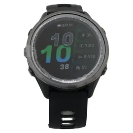 Garmin Forerunner 970 Schwarz/Carbongrau Titan DLC mit Silikon-Wechselarmband 22 mm Schwarz/Transparent Steinweiss