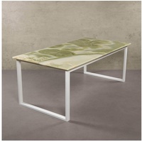 MAGNA Atelier Esstisch BERGEN mit Marmor Tischplatte, Esstisch eckig, Metallgestell, Exclusive Line, 200x100x75cm grün 200 cm x 75 cm x 100 cm