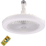 Deckenventilator mit Beleuchtung Leise Deckenventilator mit Licht und Fernbedienung Deckenventilator Lampe LED Dimmbar Deckenleuchte Deckenlampe für Schlafzimmer Wohnzimmer Esszimmer Küche (Weiß)