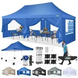 COBIZI Faltpavillon 3x6 Wasserdicht Stabil, Pavillon 3x6, Partyzelt mit 6 Seitenwänden, Upgrade-Hochdach und Tragetasche, Outdoor Pop Up Gartenpavillon für Fest, Hochzeit, Picknick, Markt, UV 50+