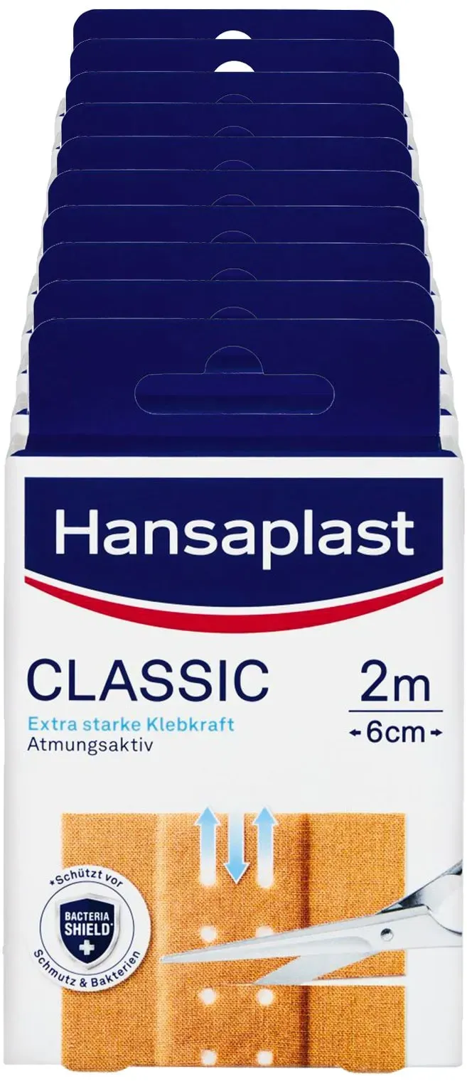 Hansaplast Fixierpflaster Classic 2 m, 10er Pack