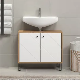 trendteam Waschbeckenunterschrank Touch 69 x 61 x 33 cm Weiß Matt