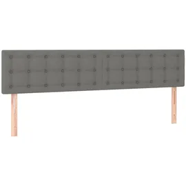 vidaXL Boxspringbett mit Matratze & LED Dunkelgrau 180x200 cm Stoff