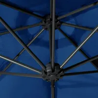 VidaXL Sonnenschirm Wandmontage mit Metall-Mast 300 cm Blau