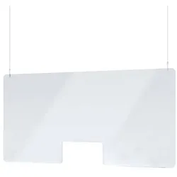 Spuckschutz Acrylglas / Deckenhänger Größe "M" - Hochformat 1.000x500mm - 4mm Materialstärke - Acrylschutzwand als Spuckschutz