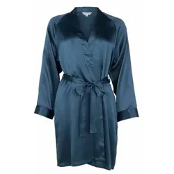 Lady Avenue Pure Silk Short Kimono Petrol Seide Medium Damen