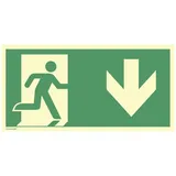 moedel - warnen-sichern-kennzeichnen Hinweisschild Notausgang rechts Pfeil unten 29,7 x 14,8 cm