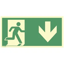 moedel - warnen-sichern-kennzeichnen Hinweisschild Notausgang rechts Pfeil unten 29,7 x 14,8 cm