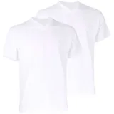 GÖTZBURG T-Shirt mit V-Ausschnitt im 2er-Pack Modell 'PURE COTTON', Weiss, L