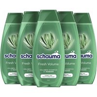 Schauma Schwarzkopf Volumen-Shampoo Fresh Volume (5x 400 ml), Haarshampoo erfrischt und kräftigt den Haaransatz, Shampoo für feines und kraftloses Haar, mit Rosmarin