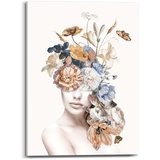 Reinders Wandbild 50 x 70 cm Floral Lady Glamour Leinen Bunt