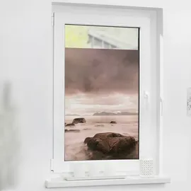 Lichtblick Fensterfolie Stone 1 St., blickdicht, strukturiertKlebepunkte, selbstklebend, Sichtschutz, rot