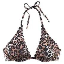 LASCANA Bügel-Bikini-Top Damen Braun/Mehrfarbig 36 Cup C