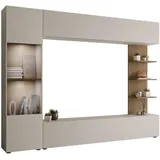 Mirjan24 Wohnwand Kaschmir, Holzwerkstoff, Rechteckig, 250x187x30 cm, Wohnzimmer, Wohnwände, Anbauwände
