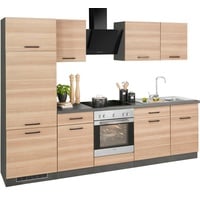 wiho Küchen Küchenzeile »Esbo«, ohne E-Geräte, Breite 280 cm, braun