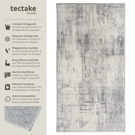 Tectake Vintage Designer Teppich Nadira Verschiedene Größen Abstraktes Verwaschenes Muster 60 x 110 cm 110 x 60 x 0 60 cm Beige Grau