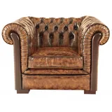Einsitzer-Sofa Chesterfield Tiffy aus echtem Rindsleder Whisky