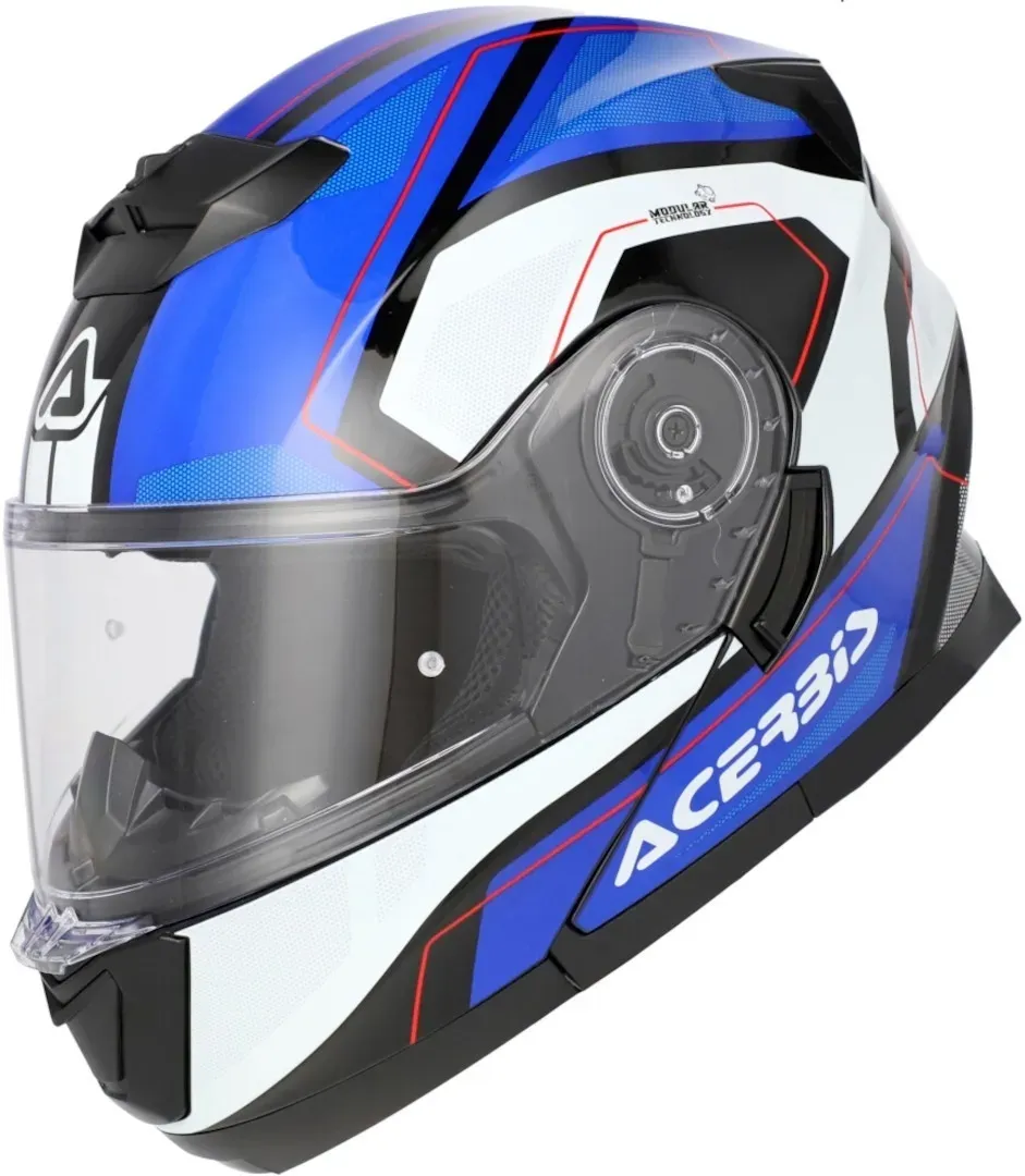Acerbis Serel Graphic Helm, weiss-türkis-blau, Größe XL für Männer