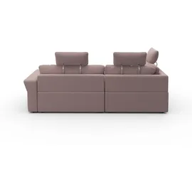 sit&more Ecksofa SIT & MORE "Cadabra L-Form", rosa (altrosa), B:243cm H:80cm T:198cm, Samtoptik (100% Polyester);Soft clean (98% Polyester, 2% Polyamid);Struktur fein (100% Polyester), Sofas, Ecksofa, Breite 243 cm, inklusive Sitztiefenverstellung