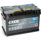 Exide Autobatterie 72AH 12V Premium Carbon Boost EA722 ersetzt 70Ah 74Ah 77Ah