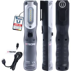 TECPO LED Akku Handlampe 300 Lumen + USB Kabel