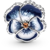 Pandora Charm "Blaue Garten-Stiefmütterchen Blume" Silber