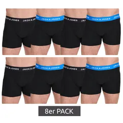 8er Pack JACK & JONES Herren Boxershorts atmungsaktive Baumwoll-Unterhose Unterwäsche 12259926 Schwarz/Blau - XXL