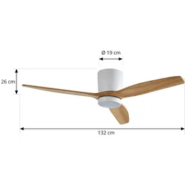LUCANDE Faipari 132 cm Deckenventilator Weiß