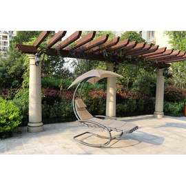 Garden Pleasure Keros Schaukelliege 170 x 82 x 185 cm grau