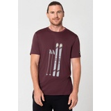 SUPER NATURAL SUPER.NATURAL Print-Shirt »Merino T-Shirt M SKIING GEAR TEE« feinster Merino-Materialmix rot XL