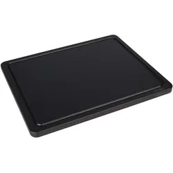 Schneidebrett mit Saftrille, HDPE schwarz - 32,5x26,5x1,4cm