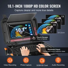 Vevor Kanalkamera 50m Rohrkamera Rohrinspektionskamera mit 25,7cm Touchscreen