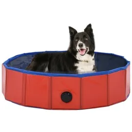 vidaXL Hundepool Faltbar Rot 80×20 cm PVC