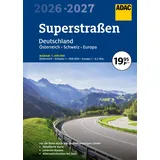 Adac Superstraßen Autoatlas 2026/2027 Deutschland 1:200.000, Österreich, Schweiz 1:300.000 mit Europa 1:4,5 Mio.