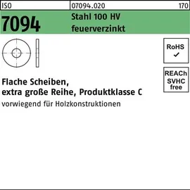 Reyher Unterlegscheibe ISO 7094 10 Stahl 100 HV feuerverzinkt 100 Stück