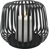 candela lights Laterne Metall 20x20x17 cm Solar inkl. LED Stumpenkerze schwarz